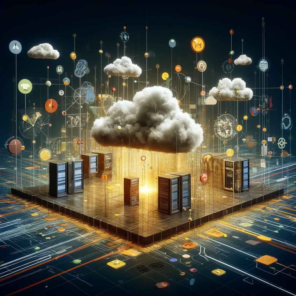 Imagen que representa la nube, generada por AI